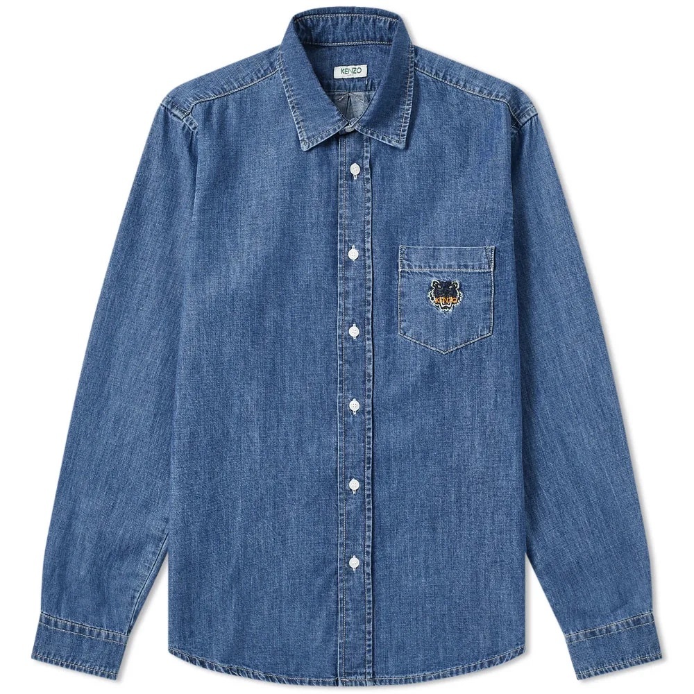 KENZO Men's Blue Denim Shirt